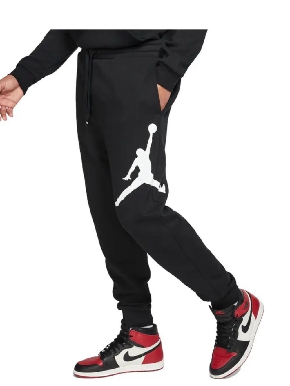 Jordan Men's Black Jumpman Logo Fleece Joggers size s